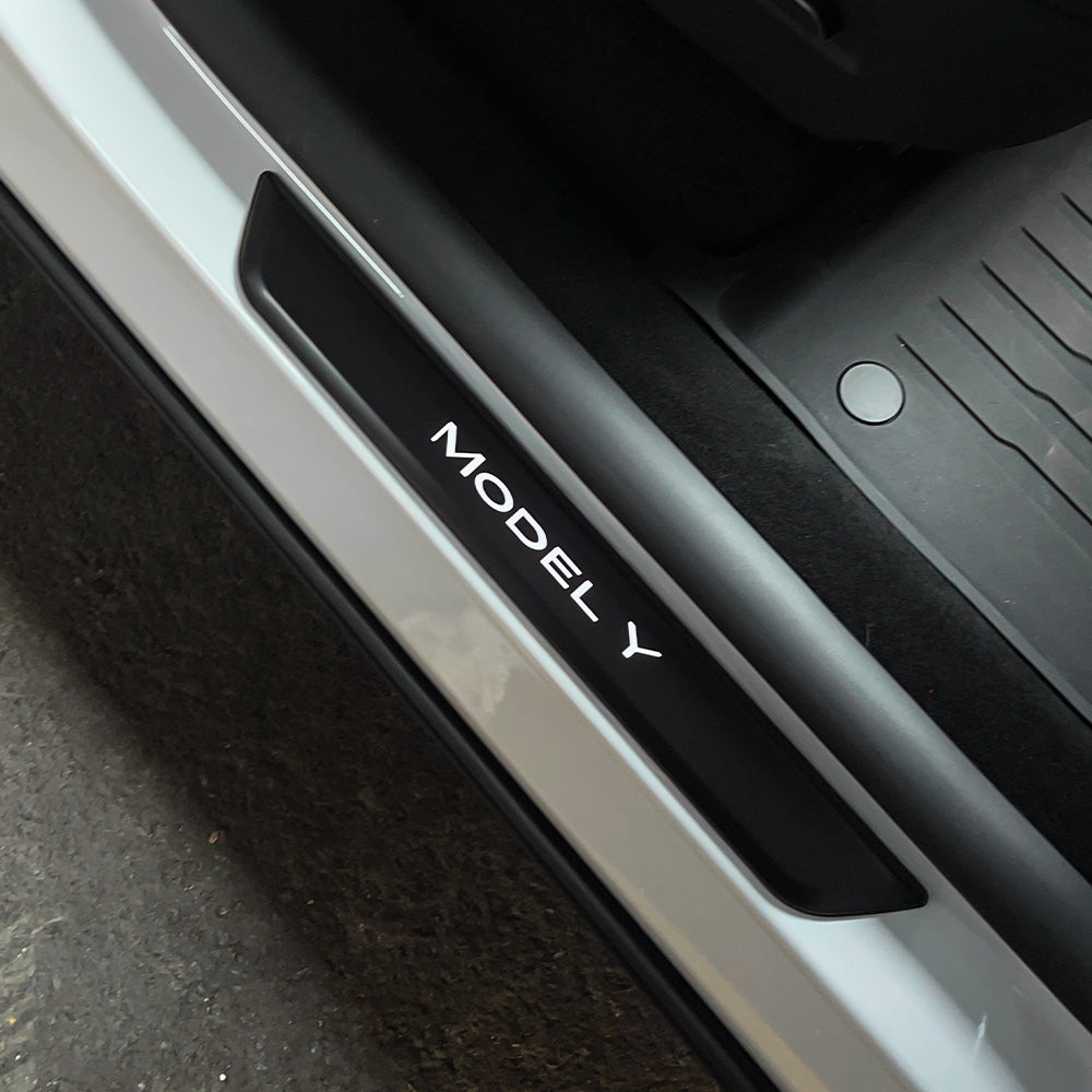 LED Illuminated Welcome Pedal Door Sill Protector for Tesla Model 3/Y
