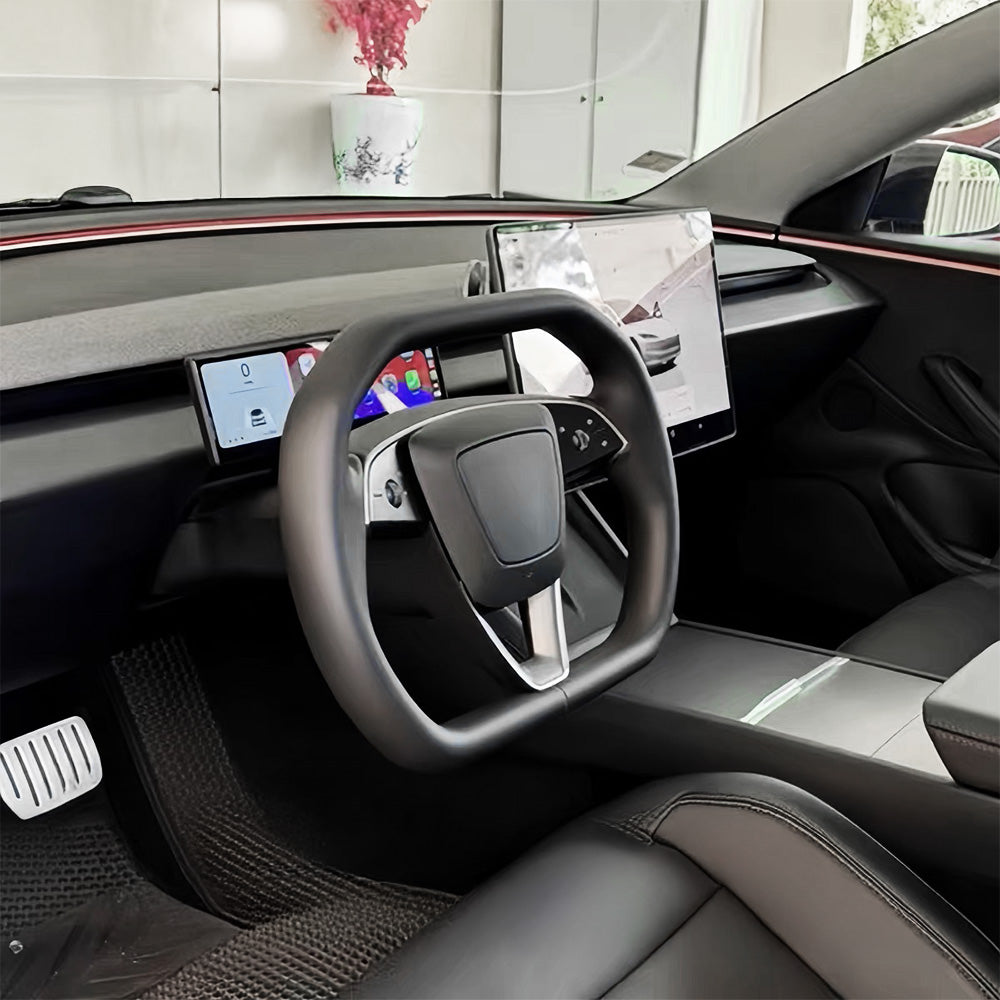 Cyber-Inspired Steering Wheel Upgrade for 2024+ Tesla Model 3 Highland & 2025+ Model Y Juniper