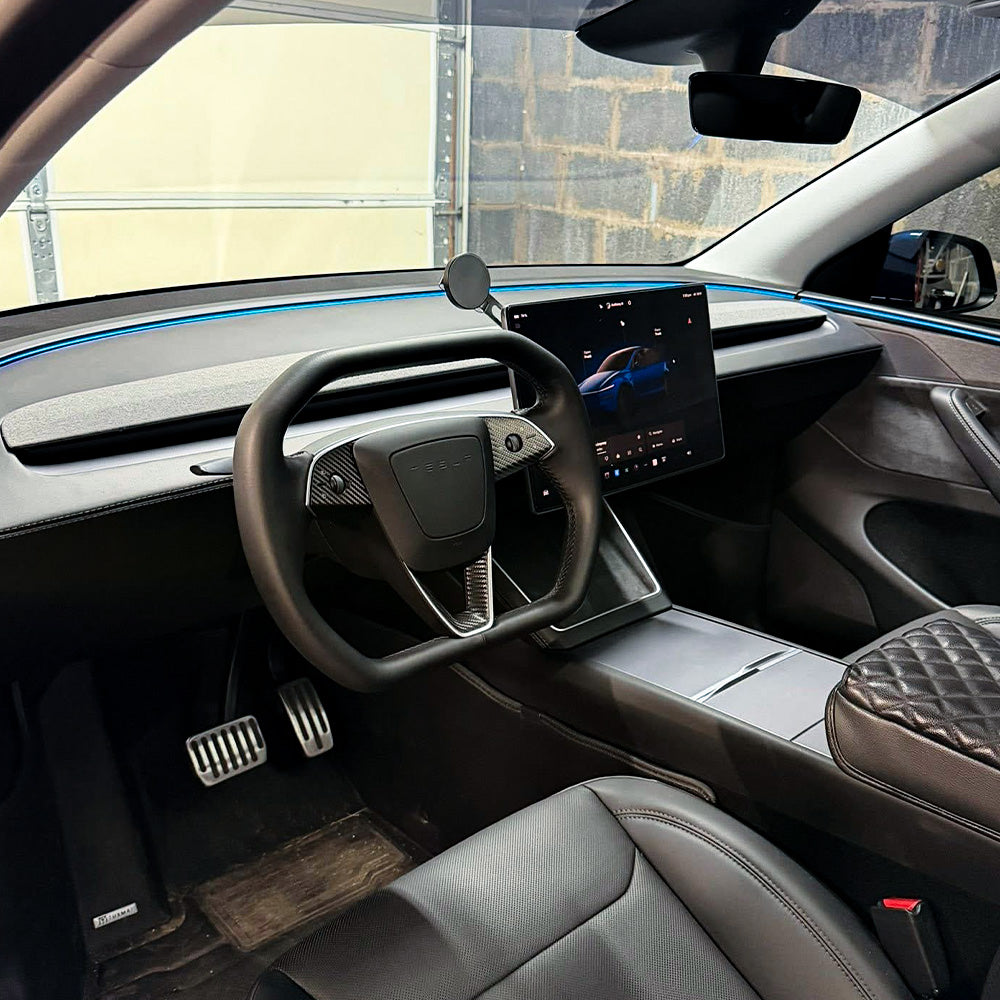 Cyber-Inspired Steering Wheel Upgrade for 2024+ Tesla Model 3 Highland & 2025+ Model Y Juniper
