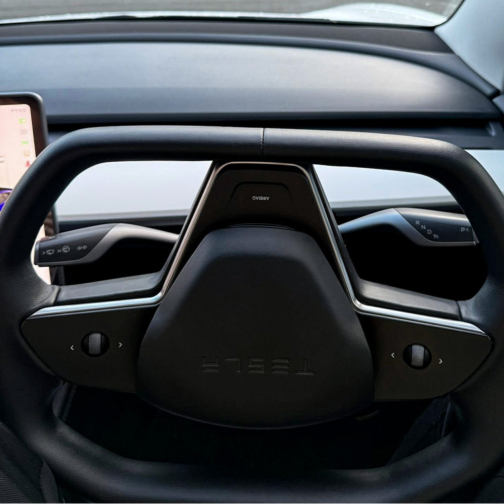 Cybertruck-Style Steering Wheel Upgrade for Tesla Model 3 & Model Y – Nappa Leather, Heated, OEM Fit