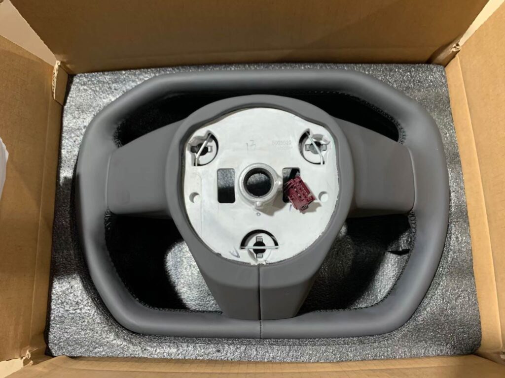 Cybertruck-Style Steering Wheel Upgrade for Tesla Model 3 & Model Y – Nappa Leather, Heated, OEM Fit