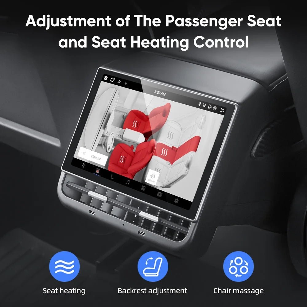 Tesla Model 3 & Y 8.6-Inch Rear Entertainment Screen – HD Display, Gaming, Streaming, and Comfort Controls