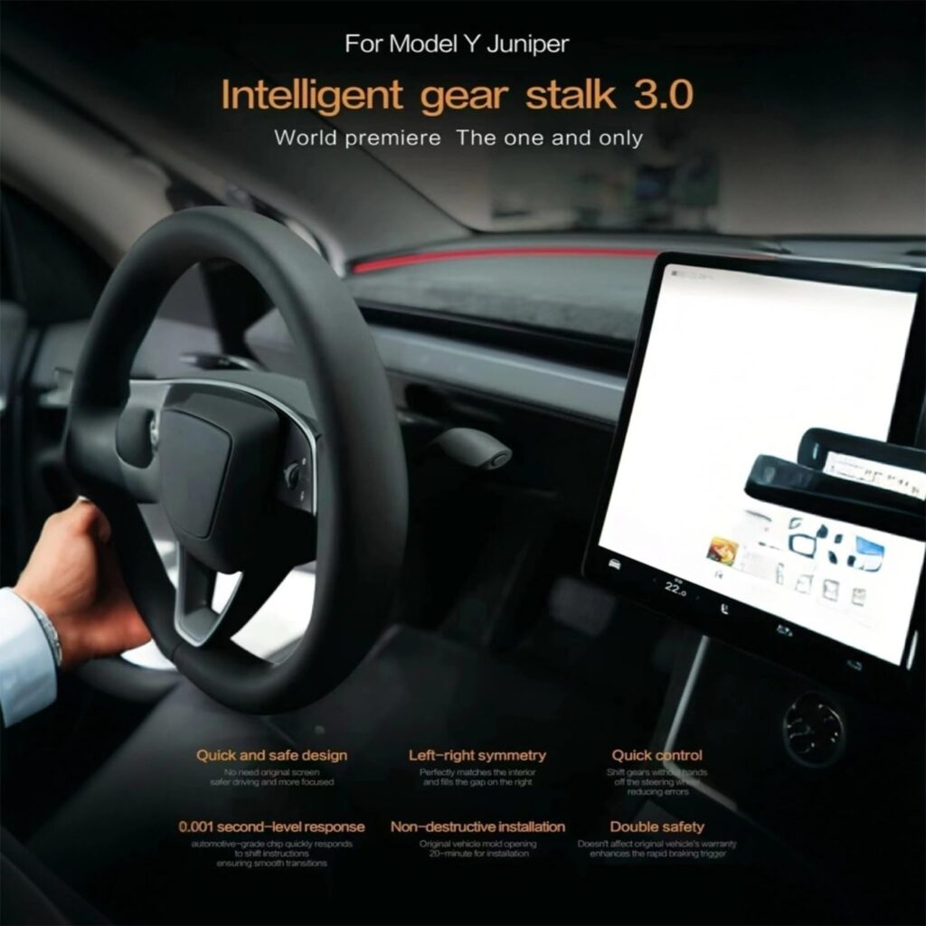 Tesla Model Y Juniper & 2026 Model 3 Gear Shift Upgrade – Ergonomic, Instant Response, OEM-Grade Integration
