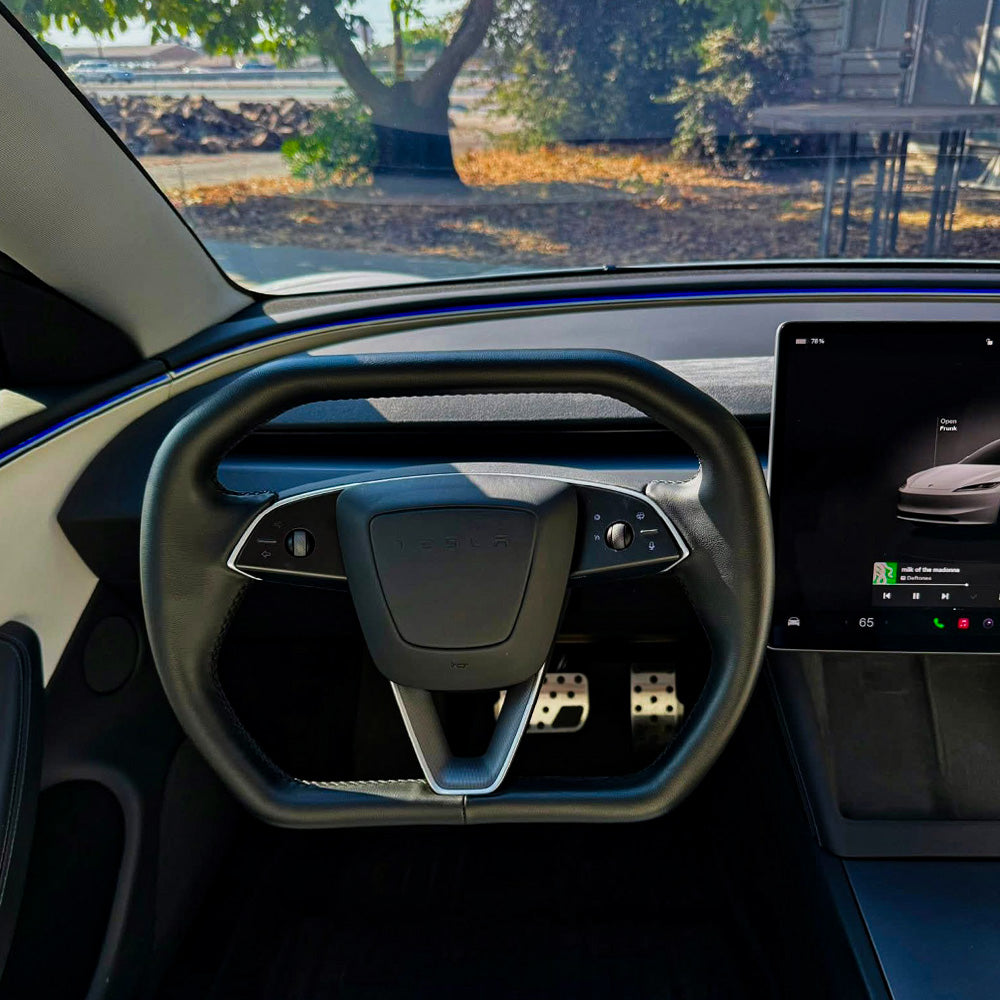 Cyber-Inspired Steering Wheel Upgrade for 2024+ Tesla Model 3 Highland & 2025+ Model Y Juniper