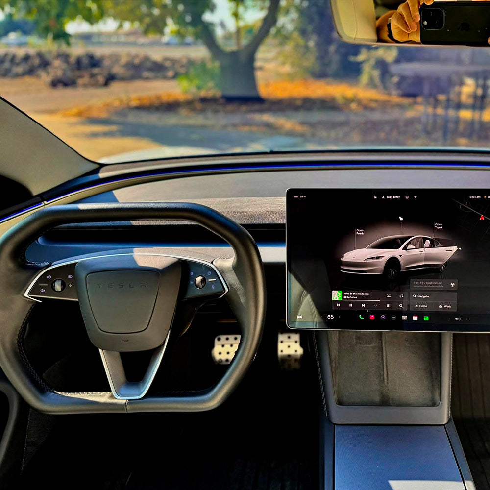 Cyber-Inspired Steering Wheel Upgrade for 2024+ Tesla Model 3 Highland & 2025+ Model Y Juniper