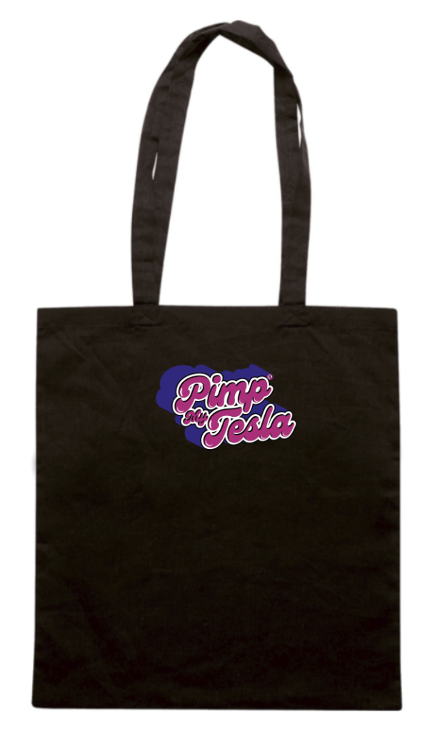 Shopper in cotone Pimp My Tesla – Borsa ecologica nera